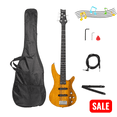 thumbnail image 1 of Tcbosik 5 String Electric Bass Guitar with Bag, Strap, Plectrum, Amp Wire and Wrench Tool, Full Size Bass Beginner Kit, Transparent Yellow, 1 of 7
