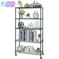 thumbnail image 1 of Tcbosik 5-Tier Adjustable Heavy Duty Storage Shelving Unit on Wheels, Metal Organizer Wire Rack for Home Office, Kitchen, Living Room, Garage, Basement, Black, 1 of 9