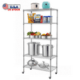 thumbnail image 1 of Tcbosik 5-Tier Metal Wire Shelving on Wheels, Rolling Storage Shelves with Adjustable Shelves, Display Rack for Kitchen, Living Room, Basement, Silver, 1 of 12