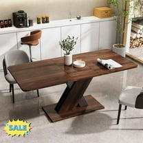 Tcbosik 55.1"-70.8" Extendable Dining Table for 4-6 Person, Modern Kitchen Table for Home Office, Space Saving, Walnut