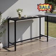 thumbnail image 1 of Tcbosik 55 inch Bar Table for Indoor & Outdoor, Patio Counter Height Table with Metal Frame, Modern Console Table for Balcony, Garden, Yard, Poolside, Black, 1 of 7