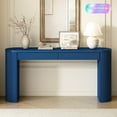 thumbnail image 1 of Tcbosik 58.3 inch Curved Console Table, Narrow Sofa Table, Behind Couch Table for Living Room, Hallway, Entryway Table, Space Saving, Navy Blue, 1 of 8