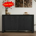thumbnail image 1 of Tcbosik 59" Buffet Sideboard with Storage, Farmhouse Coffee Bar Cabinet with Adjustable Shelves, Kitchen Cupboard with 4 Doors, Accent Cabinet for Living Room, Hallway, Black, 1 of 9