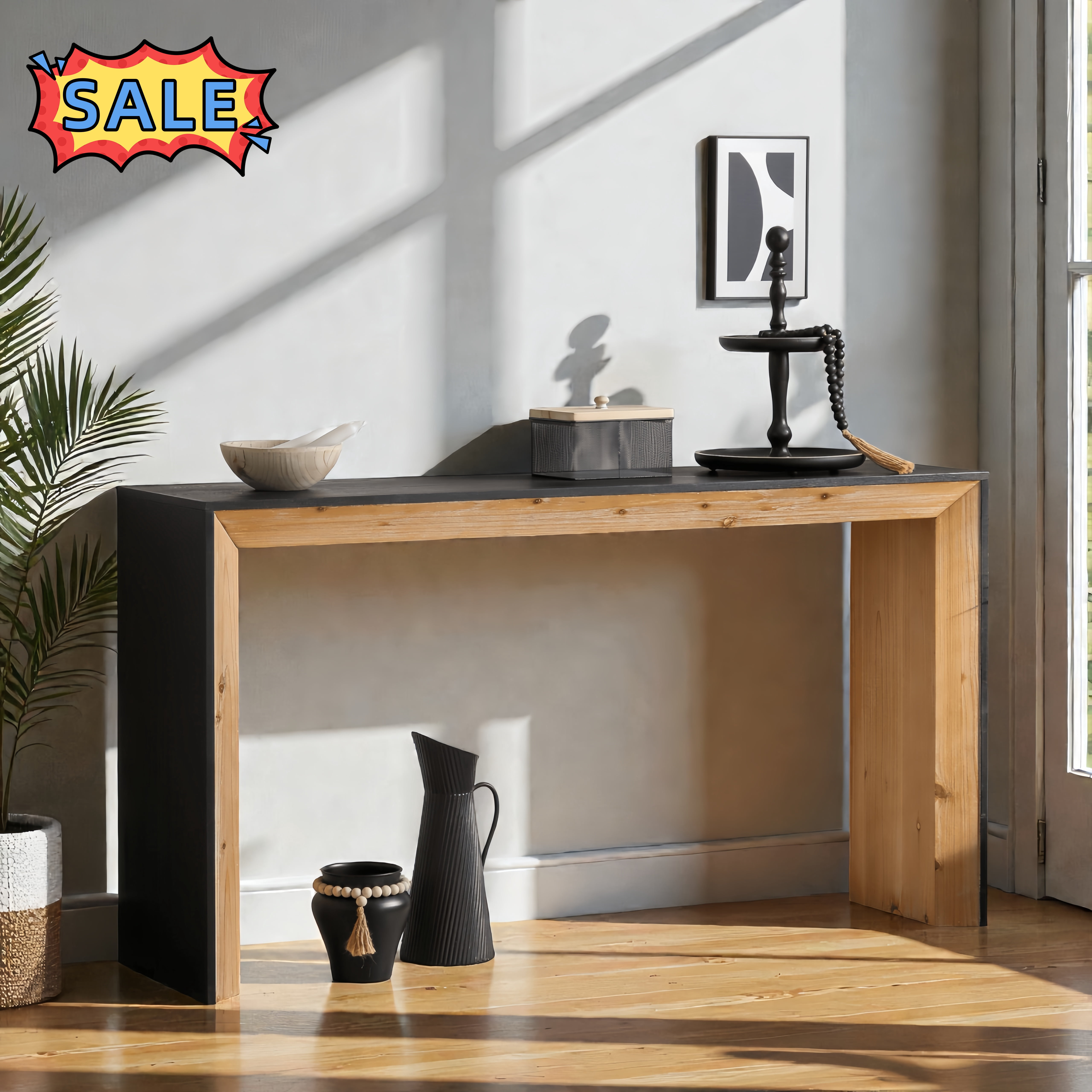 Tcbosik 59 inch Long Console Table for Entryway, Farmhouse Sofa Table ...