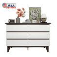 thumbnail image 1 of Tcbosik Dresser for Bedroom, 6 Drawer Double Dresser, Modern Chest of Drawers, Closet Storage Organizer for Living Room, White, 1 of 12