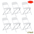 thumbnail image 1 of Tcbosik 6 Pack Heavy-Duty Plastic Folding Chairs for Indoor & Outdoor, Stacking Chair with Metal Frame for Home Office, White, 1 of 10