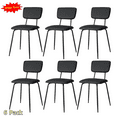 thumbnail image 1 of Tcbosik 6 Pack Modern Mid Century Upholstered Chairs, Dining Chair with Backrest & Metal Legs for Vanity, Living Room, Black, 1 of 10