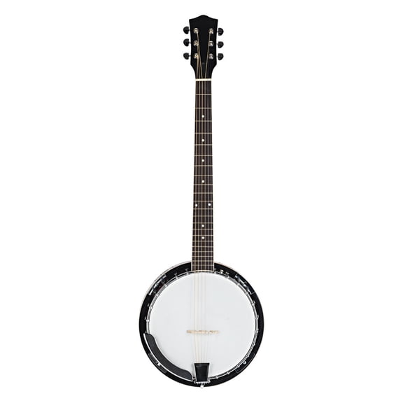 Tcbosik 6 String Banjo, 38 inch Banjo Guitar, Beginner Banjitar for Music Lovers, White & Dark Golden