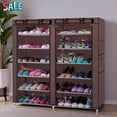 thumbnail image 1 of Tcbosik 6-Tier Double Row Shoe Rack with Dustproof Non-Fabric Cover, 12 Compartment Entryway or Closet Organizer, Gray, 1 of 7