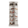 thumbnail image 1 of Tcbosik 6 Tier Rotating Shoe Rack, Free Standing Shoe Rack Tower， Display Shelves, Closet Organize for Handbag Shoe, Space-Saving, White, 1 of 7