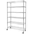 thumbnail image 1 of Tcbosik 6-Tier Storage Shelf Heavy Duty Metal Utility Cart NSF-Certified for Home Garage with Wheels, Silver, 1 of 8