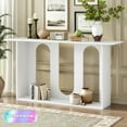 thumbnail image 1 of Tcbosik 60 inch Console Table, Modern Sofa Table with Storage Shelf, Narrow Entryway Table for Hallway, Living Room, White, 1 of 8