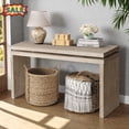 thumbnail image 1 of Tcbosik 60 inch Long Console Table, Farmhouse Entryway Table, Retro Sofa Table for Living Room, Hallway, Foyer, Antique Natural & White Washed, 1 of 7
