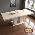 thumbnail image 1 of Tcbosik 63" - 78.7" Extendable Dining Table for 6-10 Person, Modern Kitchen Table for Living Room, Beige, 1 of 9