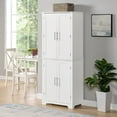 thumbnail image 1 of Tcbosik 67.4" Tall Pantry Cabinet with Drawer & 4 Doors, Versatile Storage Cabinet with Adjustable Shelves for Kitchen, Laundry Room, Living Room, Bathroom, White, 1 of 10