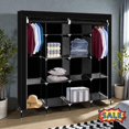 thumbnail image 1 of Tcbosik 67"H Portable Closet with Cover, Heavy Duty Clothing Rack with Side Pockets, Storage Shelves and Hanging Rods, Easy Assembly, Black, 1 of 8