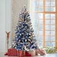 Tcbosik 6FT PreLit Snow Flocked Christmas Tree, Hinged Artificial Fir