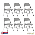 thumbnail image 1 of Tcbosik Folding Chairs Set of 6, Indoor Outdoor PVC Chair,  Stackable Guest Chair for Home Office, Event, Wedding Party, Picnic, Dining, Gray, 1 of 9