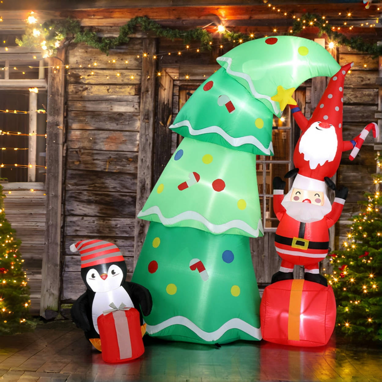 Tcbosik 6ft Christmas Inflatable Decoration - Blow Up Christmas Tree ...