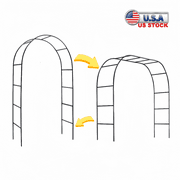 Tcbosik 7.9ft Garden Arch Trellis for Climbing Plants, Metal Arch Frame, Outdoor Archway Arbor for Party Wedding, Black