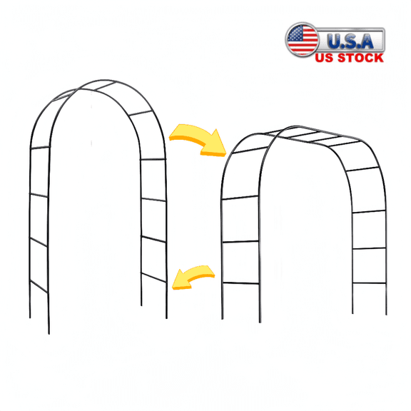 Tcbosik 7.9ft Garden Arch Trellis for Climbing Plants, Metal Arch Frame, Outdoor Archway Arbor for Party Wedding, Black
