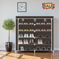 thumbnail image 1 of Tcbosik 7-Tier Shoe Rack, Shoe Storage Organizer with Non-Woven Fabric Cover and Steel Tube, Portable Shoe Shelf for Living Room, Entryway, Hallway, Foyer, Easy Assembly, Dark Brown, 1 of 6