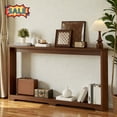 thumbnail image 1 of Tcbosik 70 inch Console Table, Modern Entryway Table with Storage Shelf, Narrow Foyer Table for Living Room, Hallway, Easy Assembly, Walnut, 1 of 9