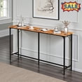 thumbnail image 1 of Tcbosik 71 inch Long Bar Table, Narrow Kitchen Dining Table, Counter Height Table with Metal Frame, Easy Assembly, Brown, 1 of 5