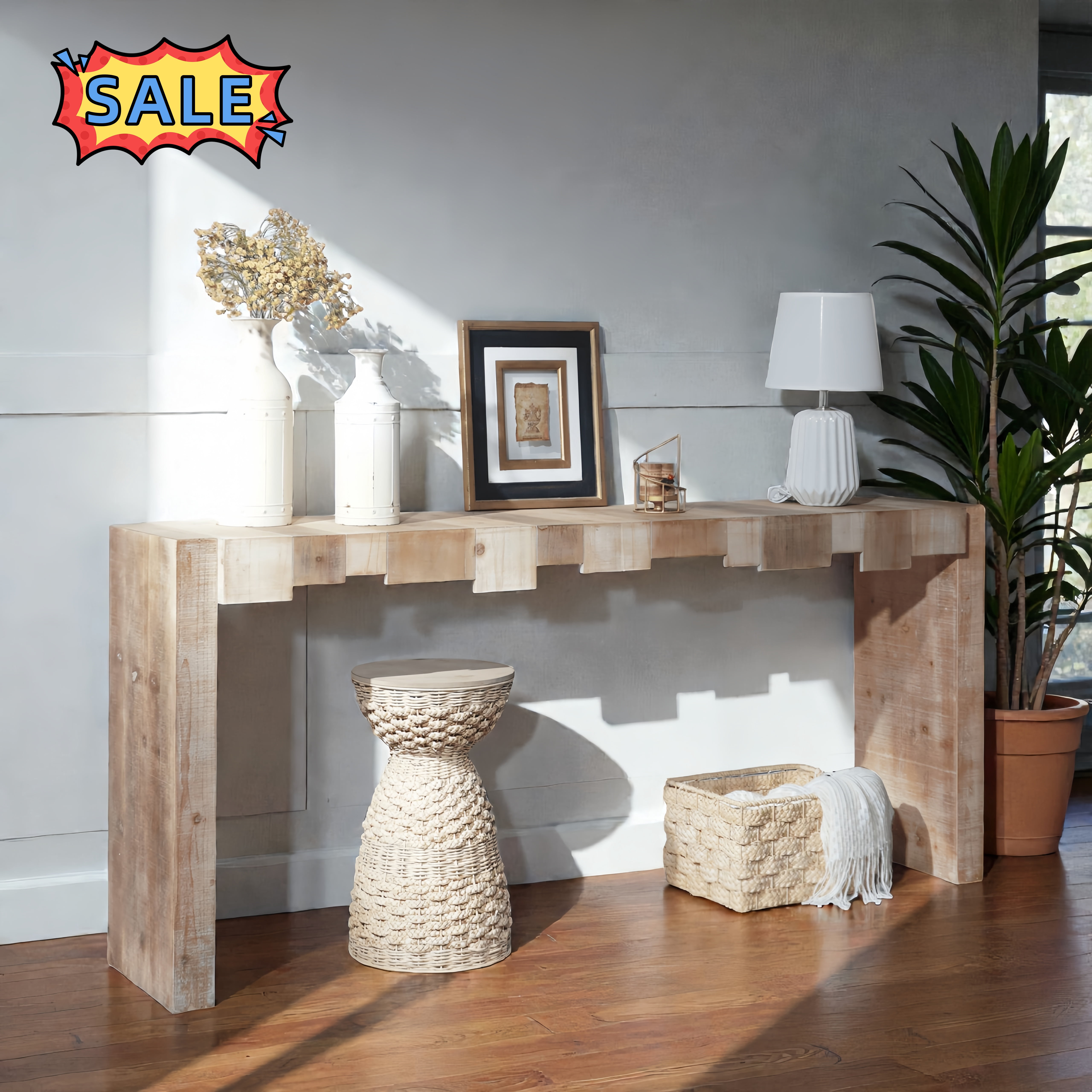 Tcbosik 72 inch Long Console Table, Rustic Sold Table, Behind Couch ...
