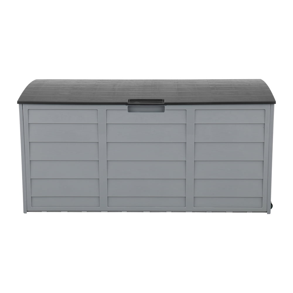 Gray 75 Gallon Plastic Deck Storage Box with Wheels