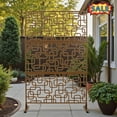thumbnail image 1 of Tcbosik 76"H x 48"W Metal Privacy Screen, Freestanding Privacy Fence for Outdoor, Balcony, Deck, Patio, Garden, Backyard, Brown, 1 of 8