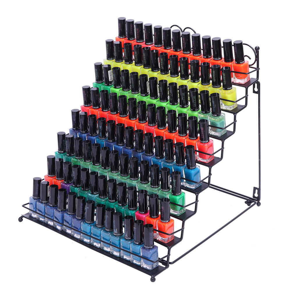 Tcbosik 8 Tier Metal Nail Polish Display Organizer, Wall Rack Holder ...