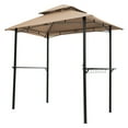 thumbnail image 1 of Tcbosik 8' x 5' Outdoor Grill Gazebo Canopy, BBQ Canopy with Side Shelves, Bottle Opener and Hooks, BBQ Gazebo Shelter for Patio, Garden, Backyard, Khaki, 1 of 7