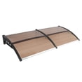 thumbnail image 1 of Tcbosik 80" x 38" Window Awning, Front Door Canopy Polycarbonate Cover, Sunlight & Rain Protection Hollow Sheet, Brown & Black Bracket, 1 of 8