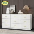 thumbnail image 1 of Tcbosik 9 Drawer Dresser for Bedroom, Chest of Dressers, Large Night Stand for Closet, Entryway, Living Room, Antique White, 1 of 9