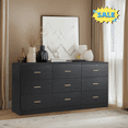 thumbnail image 1 of Tcbosik 9 Drawer Dresser for Bedroom, Modern Chest of Drawers, Clothes Storage Organizer for Closet, Hallway, Living Room, Black, 1 of 7