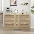 thumbnail image 1 of Tcbosik 9 Drawers Rattan Dresser, Large Chest of Drawers, Storage Organizer for Closet, Bedroom, Living Room, Hallway, Natural, 1 of 7