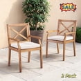 thumbnail image 1 of Tcbosik Acacia Wood Outdoor Chair Set of 2 with Cushions, Dining Armchair for Garden, Deck, Porch, Backyard, Cream & Teak, 1 of 8