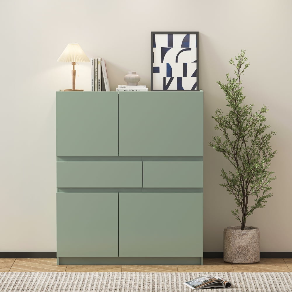 Pale Green MDF Modern Accent Cabinet with Ample Storage