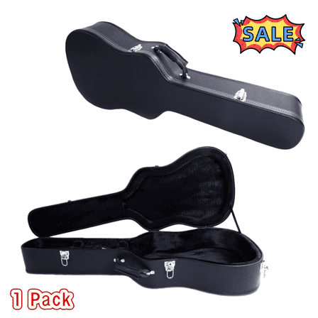 Tcbosik Acoustic Guitar Hard Case with Lock for Standard 41in Acoustic Guitar, Black
