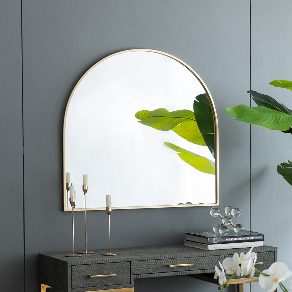 Tcbosik Arched Mirror, Gold Arch Mirror 33x31 Inch, Arched Wall Mirror ...