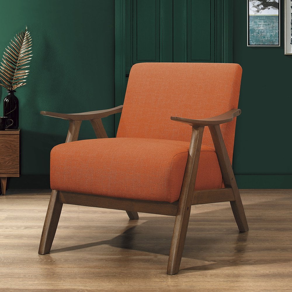 Tcbosik Arm Chair Accent Chair, Wooden MidCentury Modern Accent Chairs, Elegant Upholstered