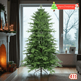 thumbnail image 1 of Tcbosik Artificial Christmas Tree with 919 PE&PVC Mixed Branch Tips, 4ft Unlit Xmas Tree with Metal Stand, Green, 1 of 8