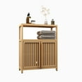 thumbnail image 1 of Tcbosik Bamboo Bathroom Storage Cabinet with 2 Doors, Floor Organizer with Shelves for Living Room, Kitchen, Living Room, Easy Assembly, Natural, 1 of 7