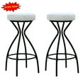 thumbnail image 1 of Tcbosik Bar Stools Set of 2, 29.9" Counter Height Barstool, Upholstered Bar Chair with Metal Legs for Kitchen Island, Dining Room, White Print, 1 of 7