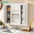 thumbnail image 1 of Tcbosik Bathroom Cabinet with Mirror, Wall Mounted Storage Cabinet with Doors and Adjustable Shelves, Medicine Cabinet for Kitchen, Laundry Room, White, 1 of 10
