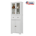 thumbnail image 1 of Tcbosik 64"H Bathroom Storage Cabinet with 4 Doors, Kitchen Pantry Cabinet with Adjustable Shelf, Freestanding Sideboard Buffet for Bedroom Living Room Dining Room, White, 1 of 11