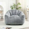thumbnail image 1 of Tcbosik Bean Bag Chair for Adults, Living Room Furniture Sofa with Removable Cover, Round Fluffy Couch for Living Room, Bedroom, Grey, 1 of 10