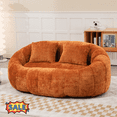 thumbnail image 1 of Tcbosik Bean Bag Sofa for Adults, 2 Seater Chenille Couch, Comfy Sofa for Living Room, No Assembly Required, Orange, 1 of 11