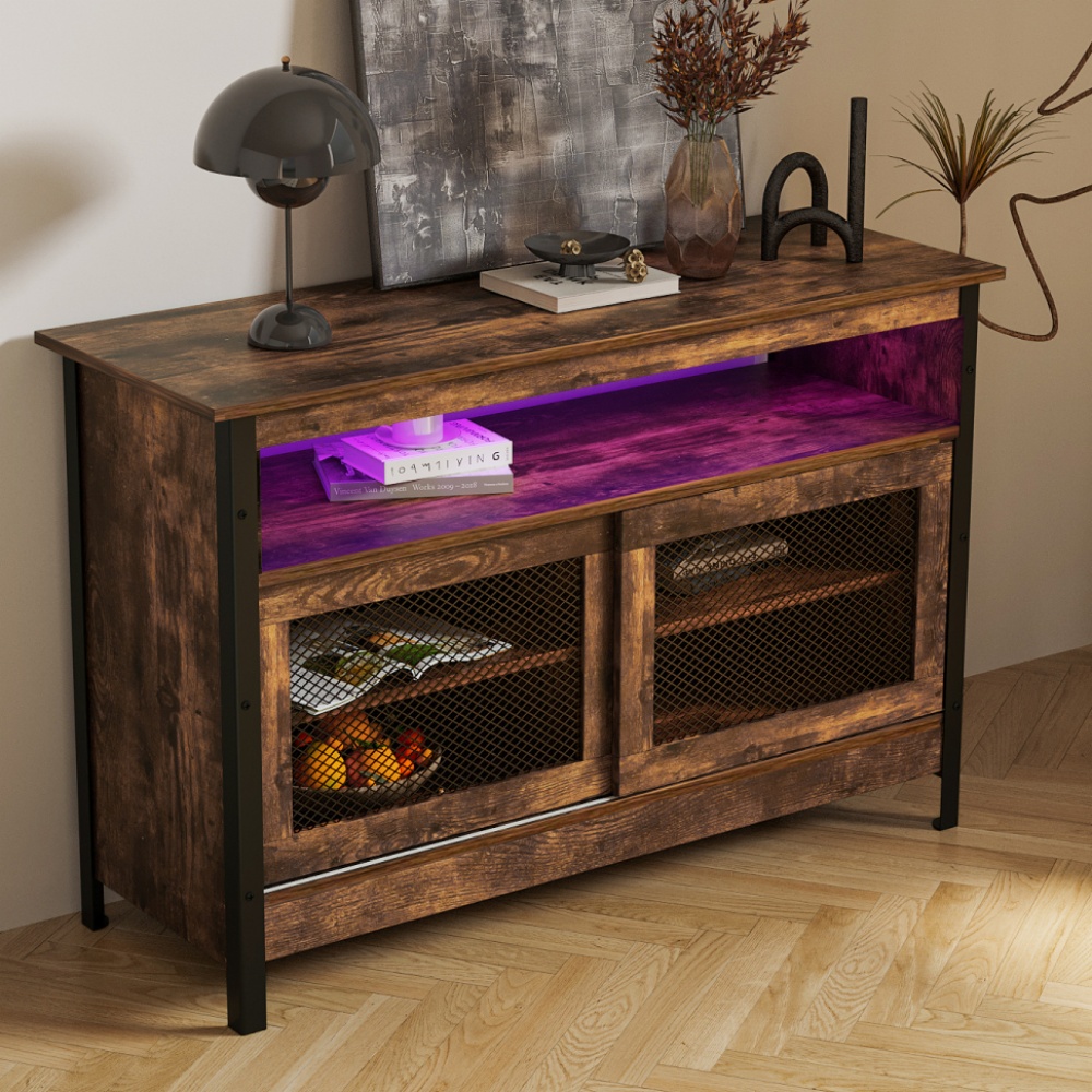 Tcbosik Buffet Sideboard with LED Light, 44" Kitchen Cupboard